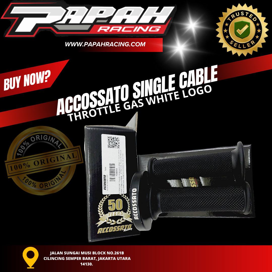 ACCOSSATO SINGLE CABLE THROTTLE GAS WHITE LOGO